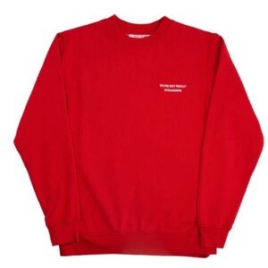 WNRS Red White Crew Neck Pullover Large Sweater